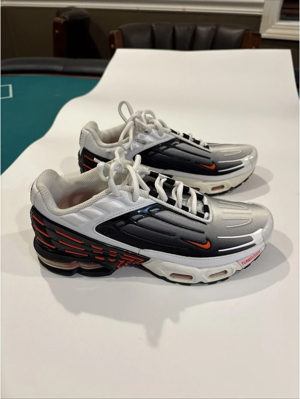 Nike Air Max Plus White Black Orange Men's Size 7.5(25.5 Cm)